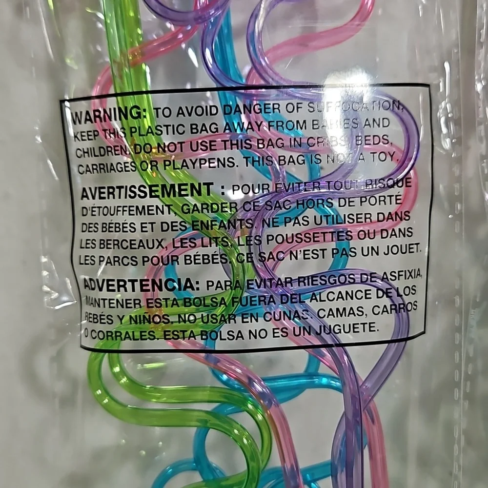 NIP unique party plastic curly straws Set of 8, selling 2 sets together